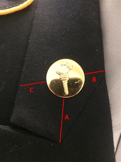 'A'=1 in., 'B'='C' 